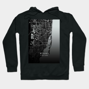 Miami Florida City Map dark Hoodie